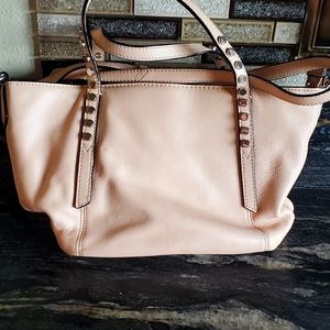 Leather spring handbag